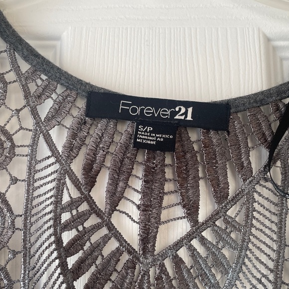 Forever 21 Gray Dress Size Small with Open Lace Back - Picture 3 of 6
